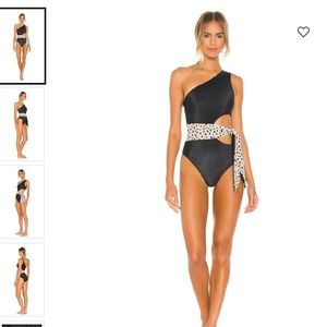 Beach riot, one piece, swimsuit, black and leopard